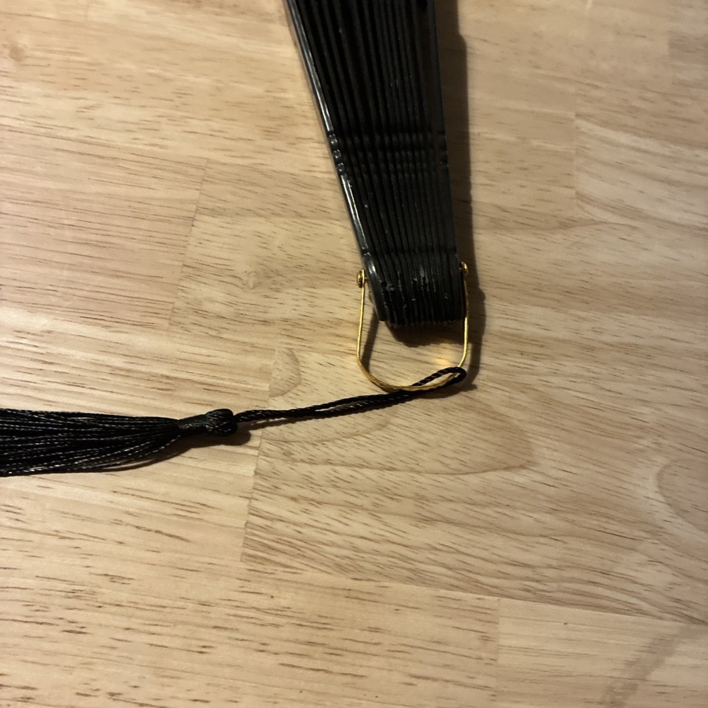 Vintage Fan Black With Floral And Gold Accent (3) - Picture 9 of 11
